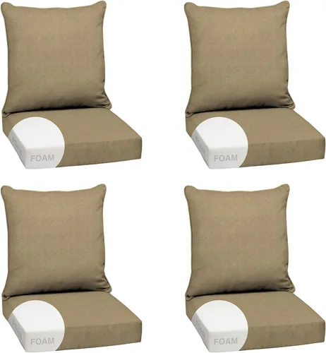 Miniatura 42 de Arden Outdoor Deep Seat Cushion Set, 24 x 24 pulgadas, Cojín para exteriores resistente al clima, a la lluvia y a la decoloración para silla, sofá