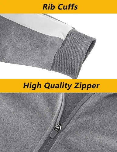 Miniatura 5 de Cotrasen Conjunto deportivo de 2 piezas para hombre, con cremallera completa, casual, para correr, trotar