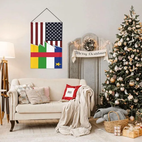 Miniatura 3 de Torn Style American And The Central African Republic Flags Garden Flag 28"x40" Inch Double Sided Garden Flags Home Lawn Outdoor Decor Flags Party