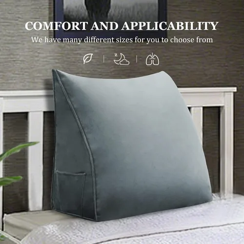 Miniatura 2 de Almohada de cuña para cabecero de cama Almohada pequeña de refuerzo para cabecera, almohadas de lectura para sentarse en la cama para adultos, cojín