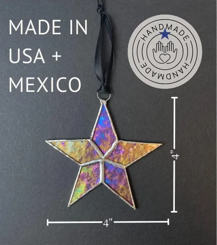 Miniatura 2 de Estrella de vidrieras iridiscente hecha a mano, regalo de mensaje de guerrero, aliento para tiempos difíciles, todo estará bien, regalo
