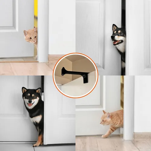 Miniatura 8 de Accesorio de puerta simple para gatos y otras mascotas, evita que los gatos, perros u otras mascotas se cierren la puerta sobre sí mismos, fácil