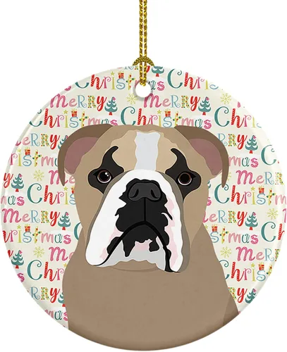 Miniatura 58 de Caroline's Treasures Bulldog Francés Azul de Navidad Adorno de Cerámica Decoraciones Colgantes para Árbol de Navidad para Hogar Navidad, Festividad