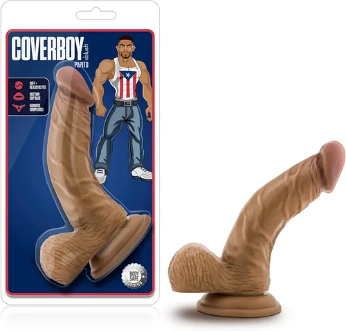 Blush Coverboy: Consolador curvo de 6.5 pulgadas con bolas ~ 1.5 pulgadas de ancho G-P-Spot Real Feel Consolador masajeador ~ Con ventosa compatible