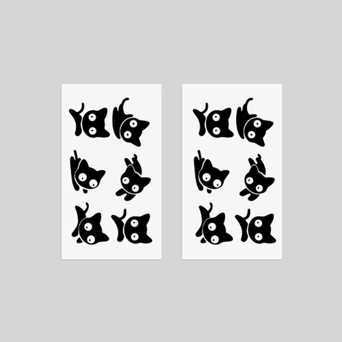 Miniatura 7 de 2 hojas de tatuajes temporales pequeños pequeños para mujeres y hombres, dedos manos, cuello, muñeca y cara, lindas calcomanías de tatuajes falsos