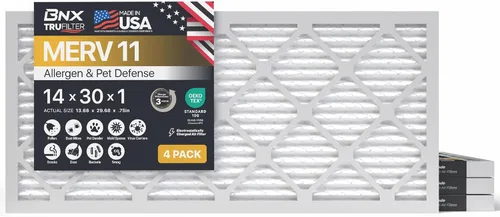 Miniatura 8 de BNX TruFilter - Filtro de aire MERV 11 de 18 x 20 x 1 pulgadas (paquete de 6) – Fabricado en Estados Unidos – Defensa contra Alérgenos Filtro