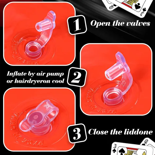 Miniatura 6 de Ceenna 6 dados inflables grandes de 11.8 pulgadas gigantes inflables gigantes de color rojo, blanco y negro, decoración de noche de juego