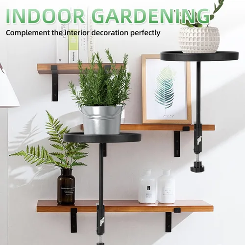 Miniatura 5 de AQQHSAIN 2 bandejas de abrazadera para alféizar de ventana, estantes de metal ajustables para plantas, soporte de 7.9 pulgadas, estantes flotantes