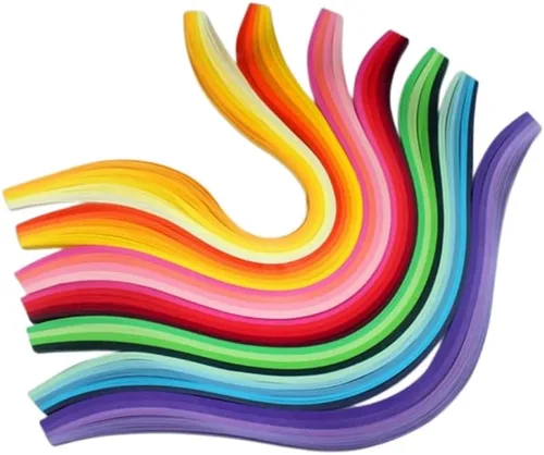 ODETOJOY Quilling - Tiras de filigrana degradadas de 0.118 pulgadas para manualidades, 1/8 pulgadas, color arcoíris, 120 piezas de longitud de 21