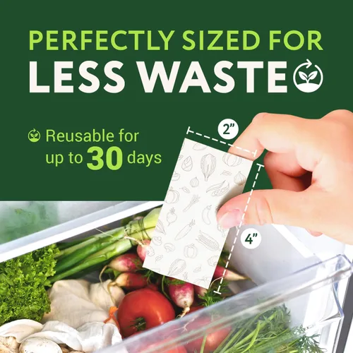 Miniatura 4 de IMPRESA Produce Keeper - Hojas de almacenamiento de alimentos, paquete de 18 hojas de papel frescas para frutas y verduras, ahorrador de verduras