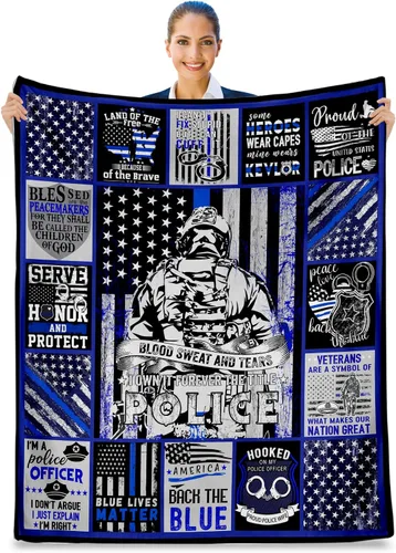 Regalos de graduación de la academia de policía, la mejor idea de regalo de cumpleaños para oficial de policía para él, cobija para policías, Para