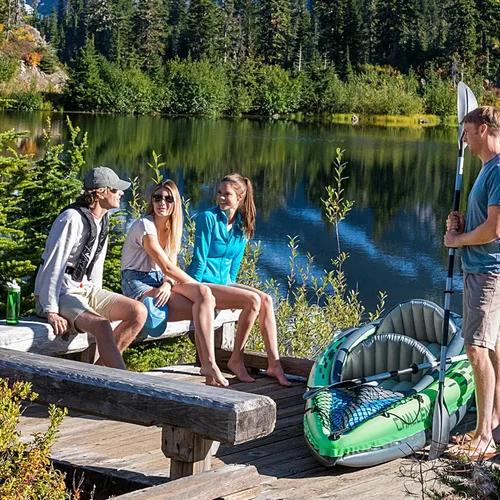 Miniatura 3 de Serie de Kayaks Inflables Intex Challenger: Incluye remos Deluxe de 86 pulgadas y bomba de alto rendimiento – PVC SuperStrong – Asiento ajustable