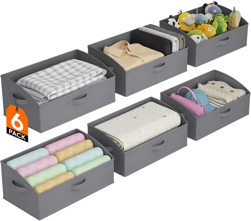Miniatura 15 de Lifewit - Cestas organizadoras para armario, cestas trapezoidales medianas de almacenamiento para estante, paquete de 6 unidades, cestas