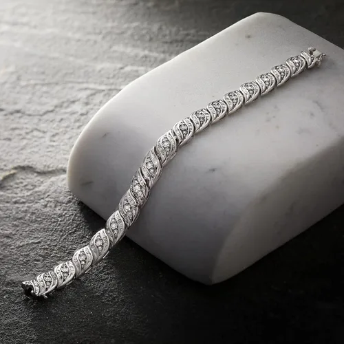 Miniatura 4 de Ross-Simons 1.00 ct. t.w. Diamond Bracelet in Sterling Silver