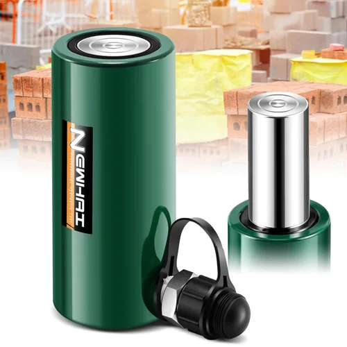 Newhai Gato de ariete hidráulico de 10 toneladas 4’’/100mm de carrera máxima Cilindro de elevación hidráulico de un tiempo Porta Power Gato pequeño