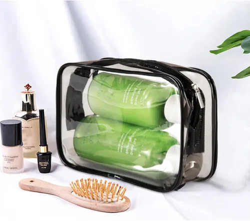 Miniatura 6 de Bolsas de cosméticos transparentes para mujeres y hombres, bolsas de aseo impermeables, bolsas de maquillaje de PVC, estuche organizador