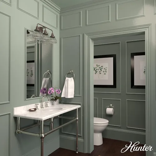 Miniatura 3 de Hunter - Cypress Grove 3 luces Onyx Bengal, luz de tocador de tamaño mediano, regulable, estilo de transición, para dormitorios, cocinas