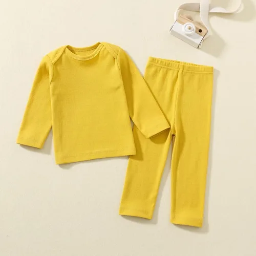 Miniatura 4 de Jimonda Conjunto de pijama para niños pequeños, ropa de dormir larga 100% algodón, 2 piezas, conjunto de pijama diario