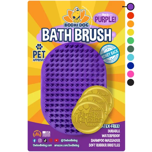 Miniatura 16 de Bodhi Dog - Cepillo de mascotas relajante para masajear con el champú, peine de cerdas de goma para perros y gatos Azul