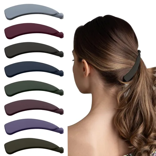 Miniatura 8 de Pinzas para el pelo de plátano mate grandes de 4.3 pulgadas para mujer, soporte antideslizante para colas de caballo de pelo grueso y fino, bonitos