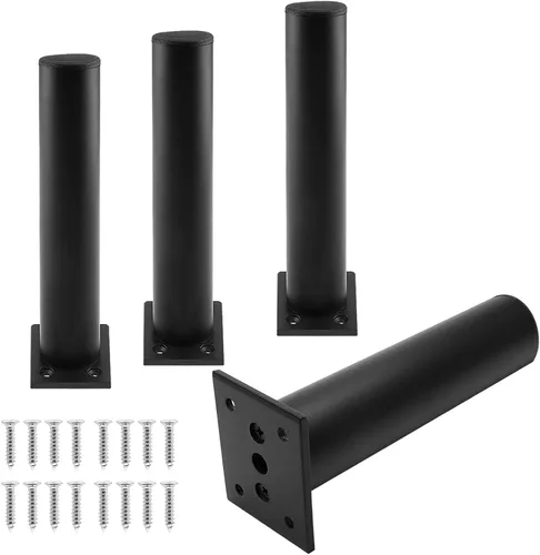 Miniatura 23 de Juego de 4 patas para muebles de 4 pulgadas, patas ajustables de aleación de aluminio, patas redondas de metal para sofá, patas ajustables