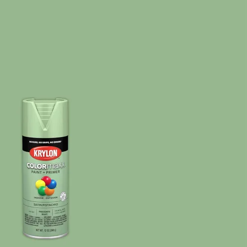 Miniatura 2 de Krylon K05575007 COLORmaxx Pintura en aerosol y base para uso en interiores y exteriores, color pistacho satinado 12 oz