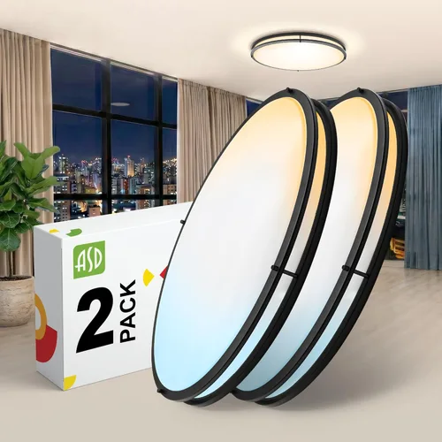 Miniatura 58 de ASD Lámpara LED de techo de montaje empotrado de 18 pulgadas, interruptor de 28 W, 100-277 V, 2750 lúmenes, 3000 K/4000 K/5000 K, regulable, Níquel