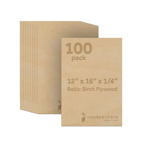 Miniatura 13 de 6 mm de madera contrachapada de abedul báltico 1/4 x 12 x 16 Pulgadas, Caja de 6 hojas de madera de grado B/BB, más fuerte que las hojas de tilo