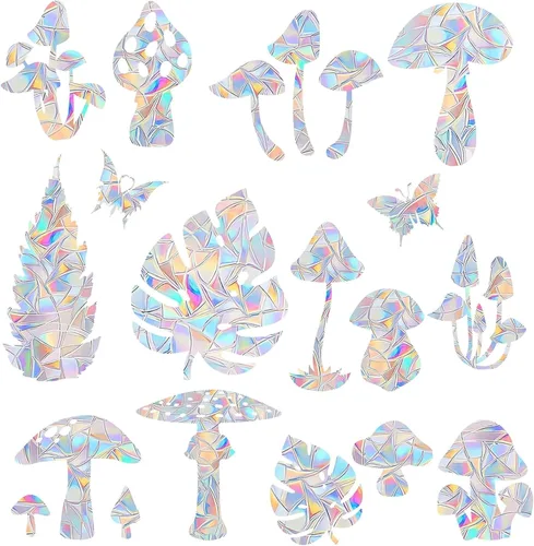 Miniatura 16 de 39 PIEZAS Adhesivos de Flores para Ventana - Calcomanías Anticolisión para Ventana para Salvar Aves, Adhesivos de Vinilo Prismáticos sin Adhesivo