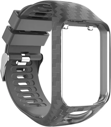 Miniatura 5 de Hemobllo - Correa de reloj inteligente con marco de silicona ajustable para reloj Tomtom 2/3, color gris