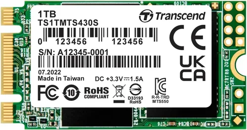 Miniatura 9 de Transcend SSD SATA III M.2 2242 de 128 GB, llave MTS430S B+M con caché DRAM, hasta 560 MB/s, SSD interno 3D TLC NAND