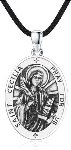 Miniatura 507 de Collar de plata de ley 925 con medalla de San Patrón, colgante de protección católica, amuleto, joyería religiosa para hombres y mujeres