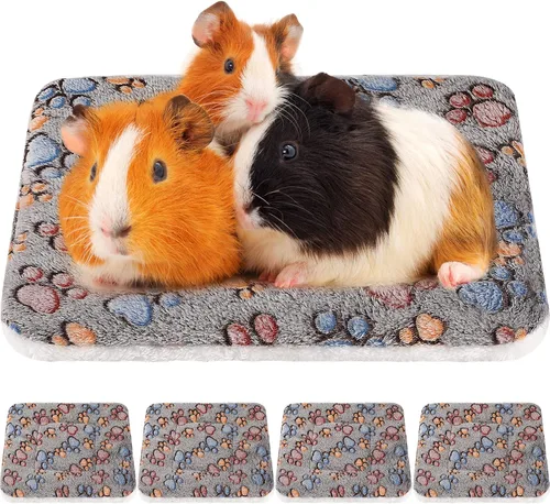 Miniatura 23 de Tuanse Paquete de 4 Tapetes de Cama Ultra Suaves para Perros y Gatos con Lindos Estampados, Almohadilla Reversible de Vellón para Jaula/Perrera