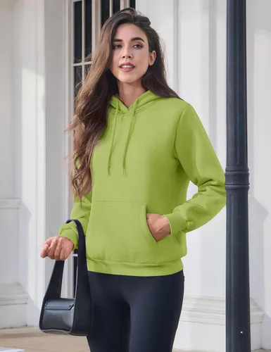 Miniatura 17 de MAGCOMSEN Sudaderas con capucha para mujer, con forro de sherpa, de vellón, para invierno, cálido, pesado, de algodón, con bolsillo