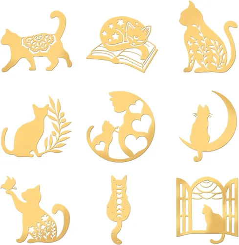 Miniatura 12 de OLYCRAFT Calcomanías temáticas de ala de ángel, 9 calcomanías de metal de latón dorado de 1.6 x 1.6 pulgadas para álbumes de recortes, manualidades