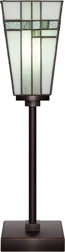 Miniatura 10 de Toltec Lighting Luna Accent - Lámpara de mesa, acabado de granito oscuro, cristal cuadrado de burbujas ahumadas de 3.5 pulgadas