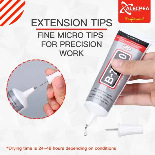 Miniatura 4 de B-7000 - Pegamento artesanal para hacer joyas - 110ml/3.7oz (paquete de 2) - Pegamento super adhesivo multifunción B-7000 Liquid Fusion para Gris