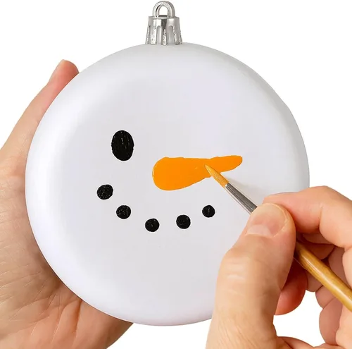 Miniatura 15 de Paquete de 12 adornos de Navidad en blanco de 4 pulgadas para manualidades para personalizar, hacer tu propio adorno, calcomanías, disco plano