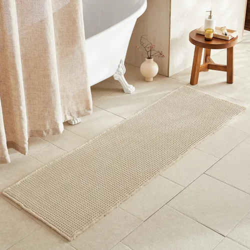 Miniatura 39 de TYUU Tapete de baño estilo gofre, tapete de baño bohemio, antideslizante, lavable, súper absorbente, de secado rápido, bonito tapete de baño