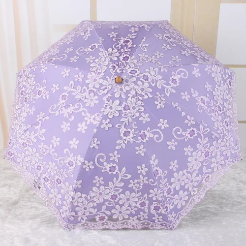 Miniatura 2 de Honeystore Parasol de viaje plegable Brolly Anti-UV Sombrilla Vintage
