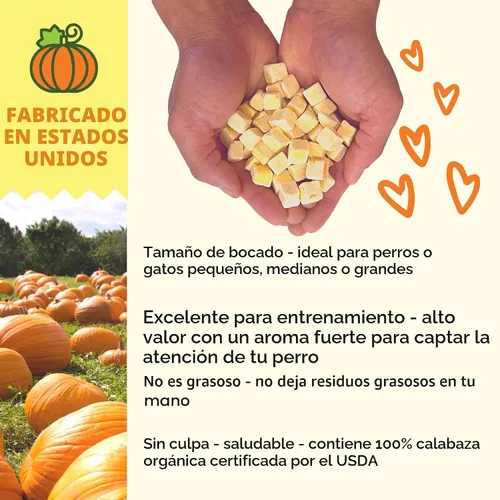 Miniatura 4 de A Better Treat – Golosinas liofilizadas orgánicas de calabaza para perros y gatos, orgánicas, ingrediente único Natural, saludable, apto