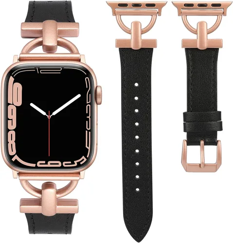 Miniatura 23 de Wearlizer Correa de cuero compatible con correas de Apple Watch para mujeres de 1.614 in, 1.575 in, 1.496 in, 1.929 in, 1.811 in, 1.772 in, 1.732