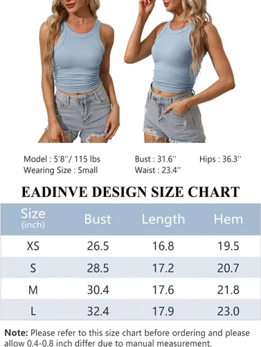 Miniatura 6 de Camiseta sin mangas con espalda cruzada para mujer, básica, cuello redondo, punto acanalado, ajustadatúnica