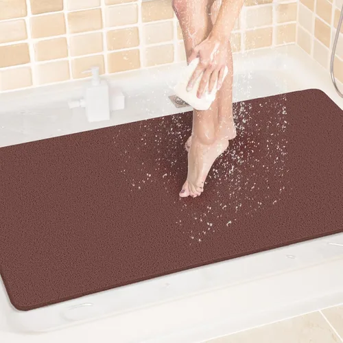 Miniatura 69 de LuxStep - Tapete de ducha, de 24 x 36 pulgadas, tapete de baño antideslizante con drenaje, tapete de baño de cloruro de polivinilo, de secado Gris