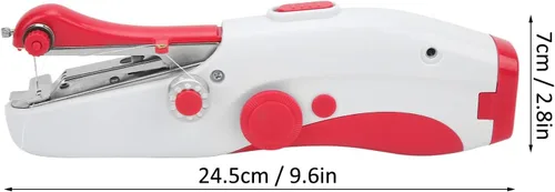 Miniatura 2 de Máquina de coser portátil de mano, máquina de coser a mano, mini máquina de coser eléctrica de doble aguja para hacer manualidades u objetos