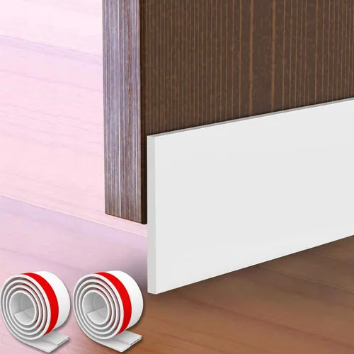 Paquete de 2 topes para puerta de 4 pulgadas de ancho x 37 pulgadas de largo, sello inferior para debajo de la puerta, color blanco sólido