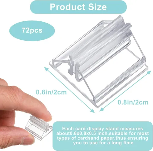 Miniatura 2 de 72 soportes para números de mesa, tarjeteros de acrílico transparente, soporte para tarjetas pequeñas para exhibición, soporte para tarjetas