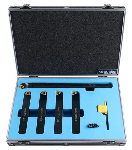 Miniatura 11 de Accusize Industrial Tools Mini herramienta de torneado indexable taladrado, 1/2 pulgada Tamaño del vástago de 1/2 pulgada, utiliza insertos
