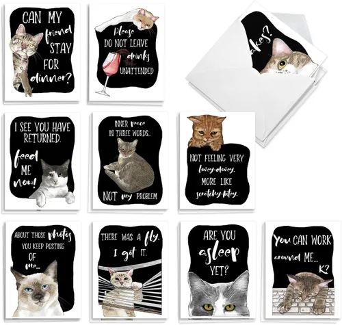 Miniatura 10 de The Best Card Company Juego de 20 tarjetas de notas en blanco surtidos para todas las ocasiones, 4 x 5.12 pulgadas con sobres para hombres, mujeres