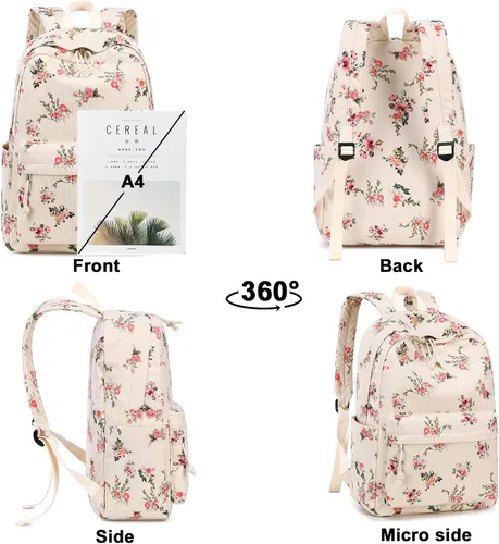 Miniatura 3 de BLUBOON mochila escolar para adolescentes, niñas y niños, con lonchera y estuche para lápices